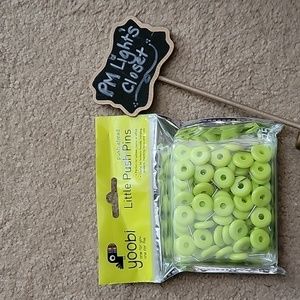 Yoobi Lime Green Little Push Pins New 75